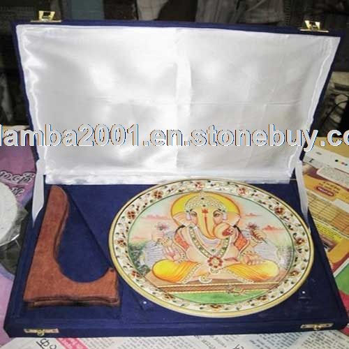 Marble Hand Painting Plate