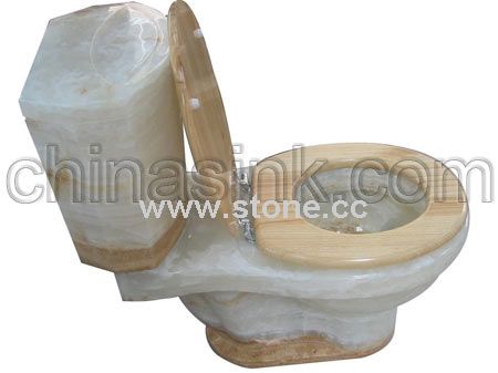 White onyx toilet