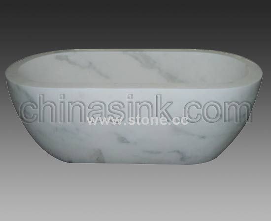 Stone Angel White Marble Bathtub