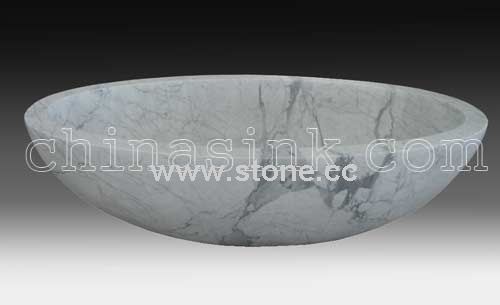 Carrara Marble Oval Bathtub