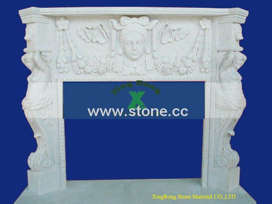 Hunan White marble fireplace