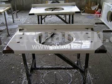 vanity top with one side back splash