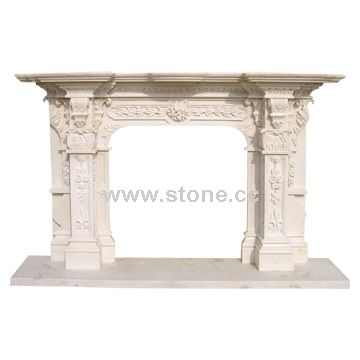 Natural White Marble Fireplace