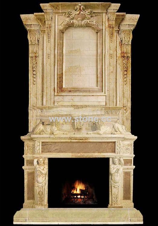 Fireplace carving-High fireplace