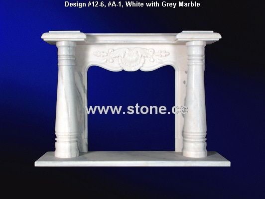Grey Marble Fireplace