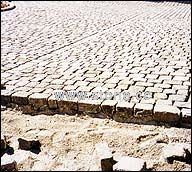 Old sandstone paving