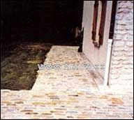 Old sandstone paving