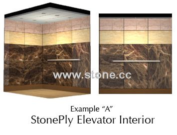 Panels with Aluminum Honeycomb Installed in Elevator Interior