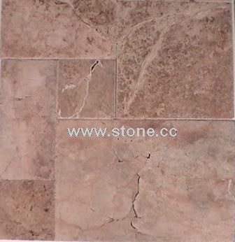 Red French Pattern Patinato(brushed & chiseled edge) Travertine Tiles Red French Pattern Patinato(brushed & chiseled edge) Travertine Tiles