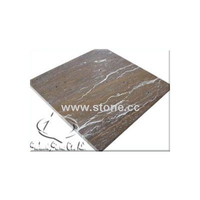 Dark brown travertine Tile-Vein Cut