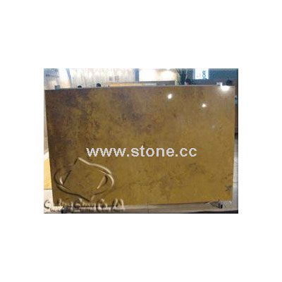 Yellow Travertine Slab of Azarshahr
