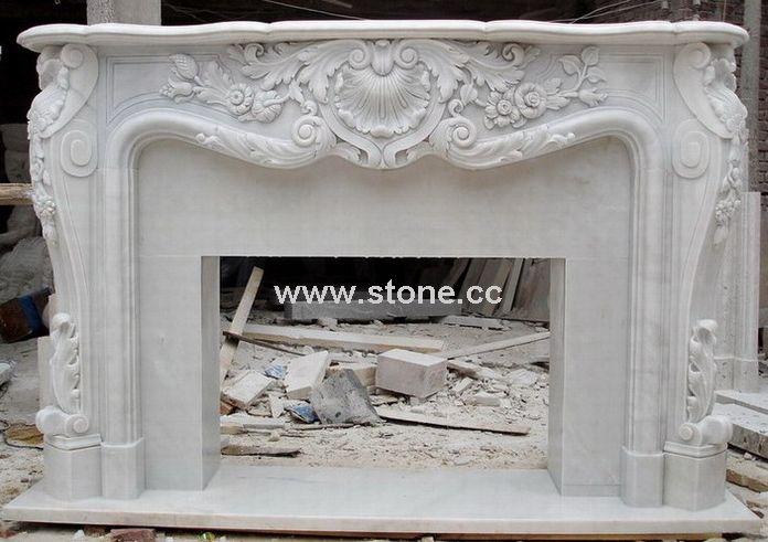White Marble Fireplace with inside Frame (LY017) White Marble Fireplace with inside Frame (LY017)