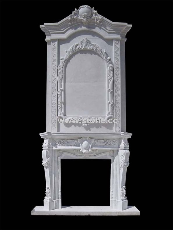 White Marble Wall Fireplace (MQ1)