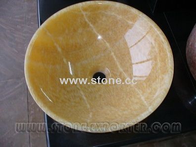 Marble Sink & Basin (Yellow Onyx)
