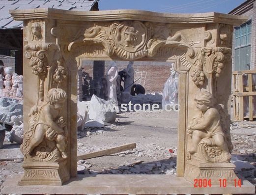 Limestone Fireplace Mantle (QY-LS059) Limestone Fireplace Mantle (QY-LS059)