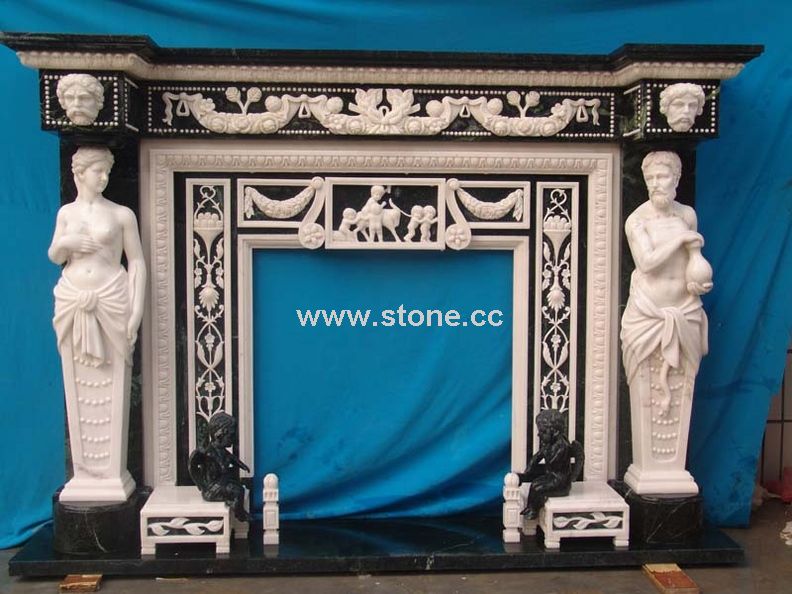 Carved Stone Fireplace (QY-LS007) Carved Stone Fireplace (QY-LS007)