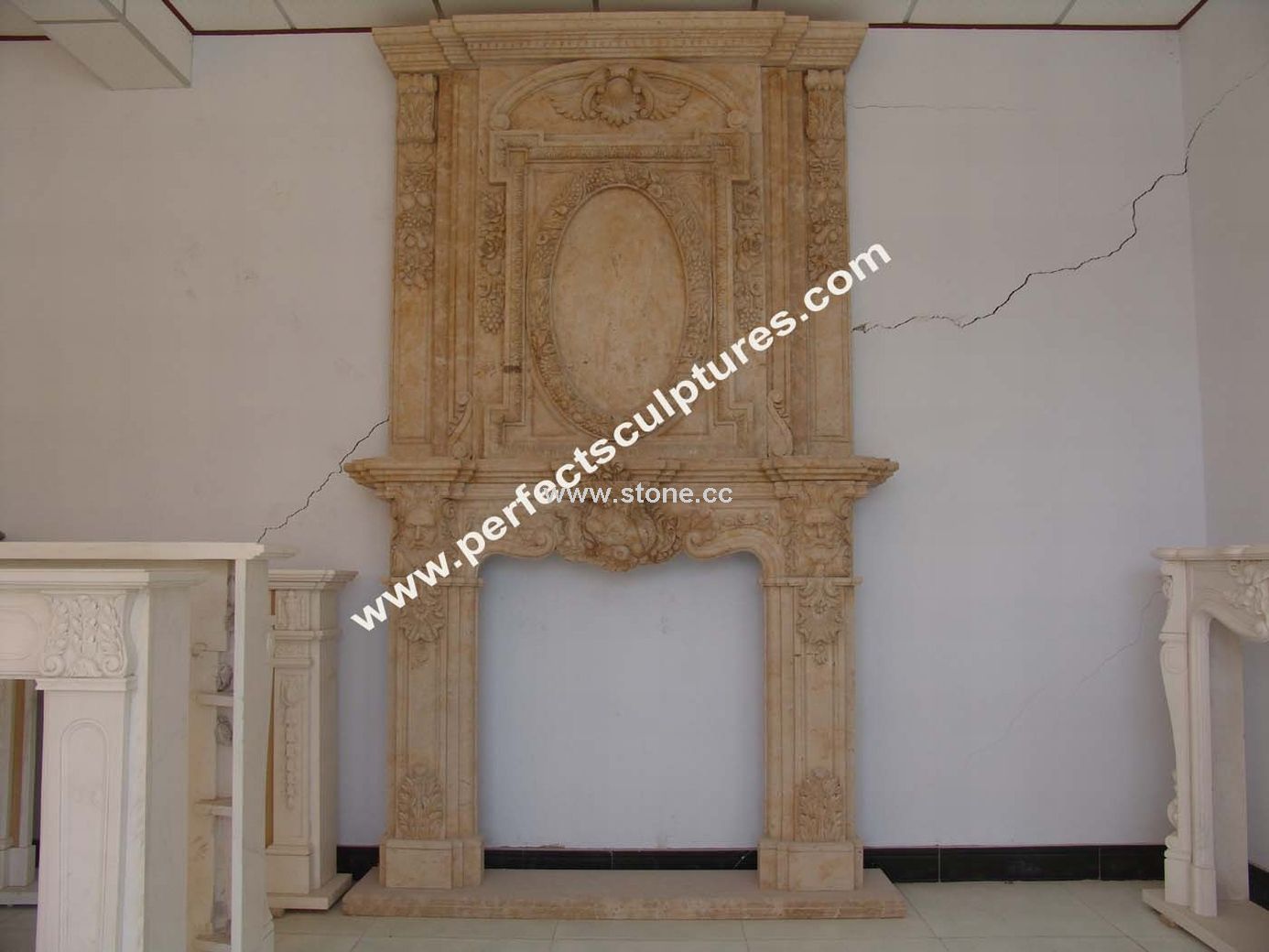 Out Door Large Marble Fireplace Mantles (QY-LS134)