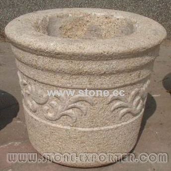 Carved Stone - Flowerpot Carved Stone - Flowerpot