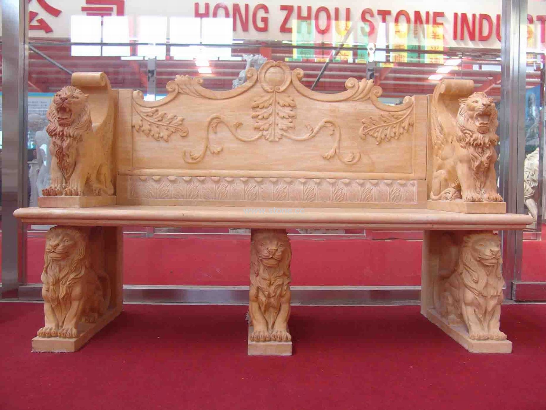 Stone Carving - Table and Bench (QTC027) Stone Carving - Table and Bench (QTC027)