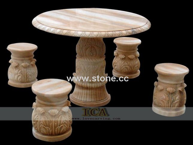 Marble Carving - Table and Chair (YSU0017)