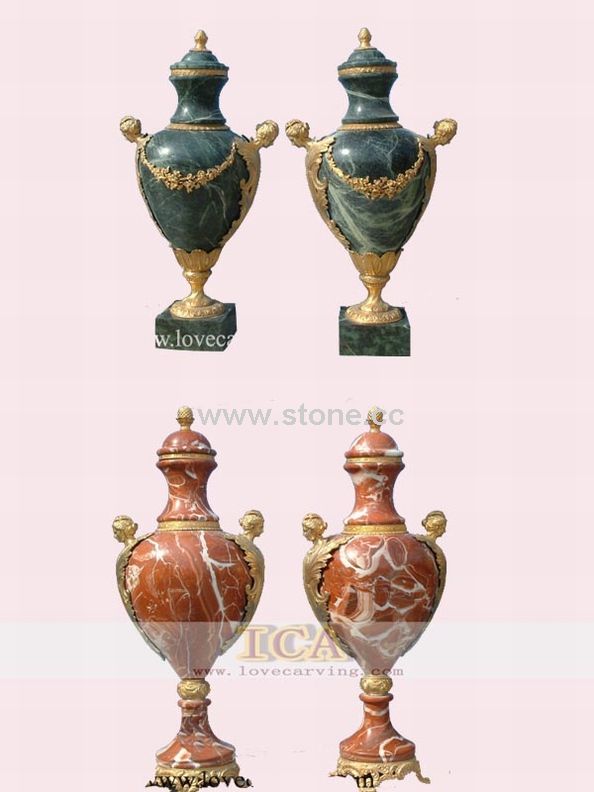 Marble & Bronze Inlay - Pot