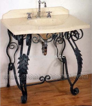 Marble Vanity Top with Iron Base