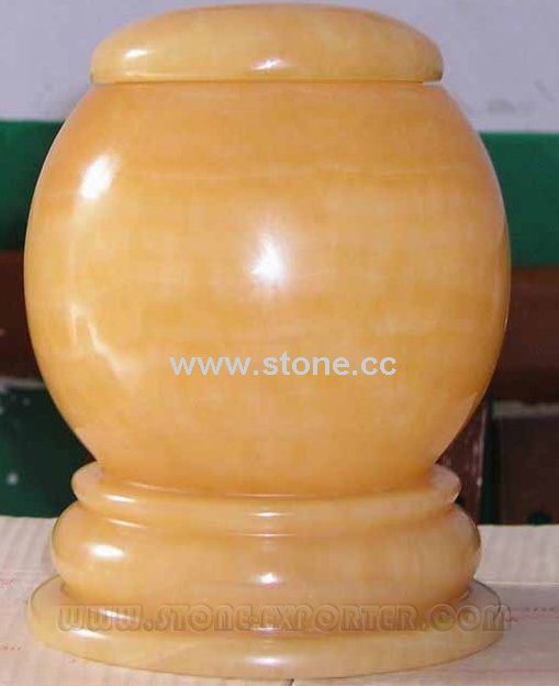 Carving Stone Products - Urn (Yellow Onyx) Carving Stone Products - Urn (Yellow Onyx)