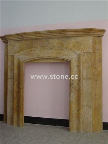Limestone Fireplace
