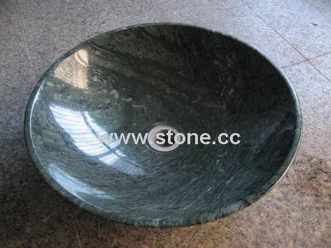 Stone Sink--Green Marble
