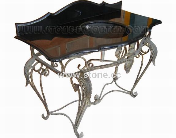 Bathroom Vanity Top with Iron Base (Granite Shanxi Black) Bathroom Vanity Top with Iron Base (Granite Shanxi Black)