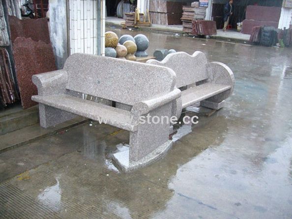 Carved Stone Bench & Stone Table Carved Stone Bench & Stone Table