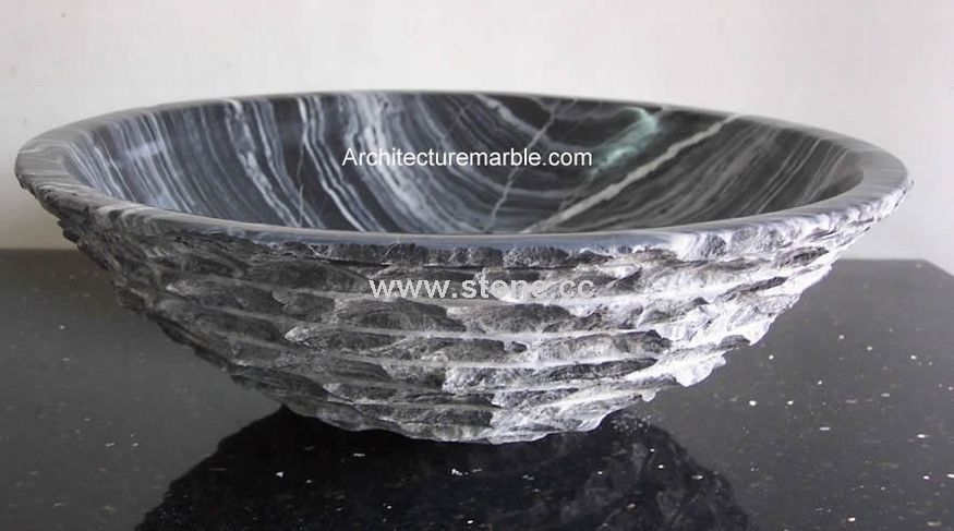 Marble, Granite, Travertine Sink Basin In Onyx