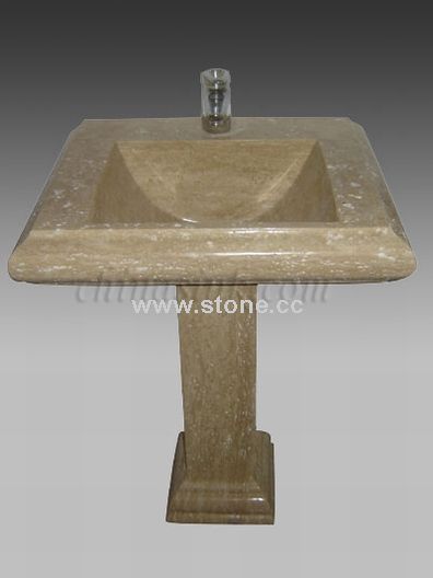 Stone Bathroom Sinks, Travertine Pedestal Sink (PS-08) Stone Bathroom Sinks, Travertine Pedestal Sink (PS-08)