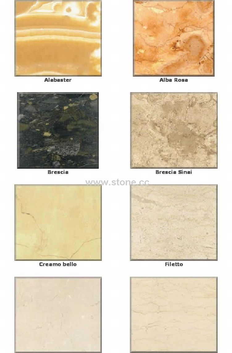 Marble, Blocks, Slabs, Tiles with Different Finishing