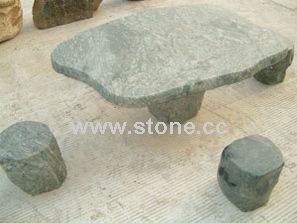 Carved Marble Stone Table And Flowerpot