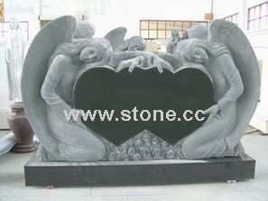Granite Monument with Angel Carved