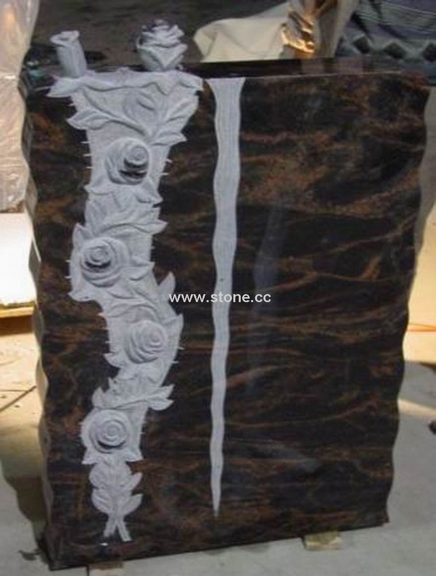 Monument /Tombstone With Ornament: Rose Monument /Tombstone With Ornament: Rose