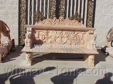 Carved Marble Bench (BC-008)