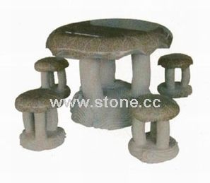 Carved Stone Table and Bench (BT-001) Carved Stone Table and Bench (BT-001)
