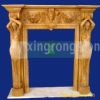 QY Yellow Marble Fireplace mantel