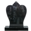 Polished black granite headstone in european style