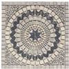 Square Medallion Tumbled Silver,Light Travertine