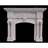 White sandstone fireplace