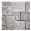 Tumbled Silver Travertine French Pattern