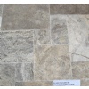 Brushed Chiseled Edge Antique Silver Travertine