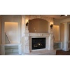 Limestone fireplace