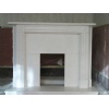 Limestone fireplace