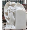 White Marble Tombstone - Angel statue