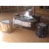 petrified wood  bench and table set