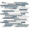 Waterfall glass stone linear blend mosaics